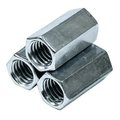 Newport Fasteners Coupling Nut, 5/8"-11, Steel, Grade A, Zinc Plated, 2-1/8 in Lg, 13/16 in Hex Wd 246880-PR-20